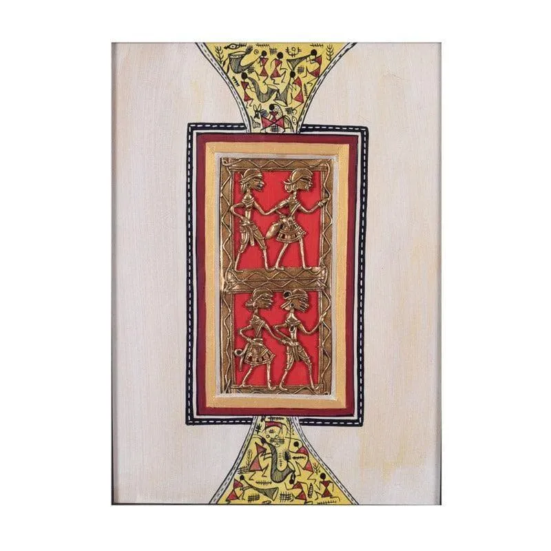 Ajara Dhokra Wooden & Brass Wall Accent media 3
