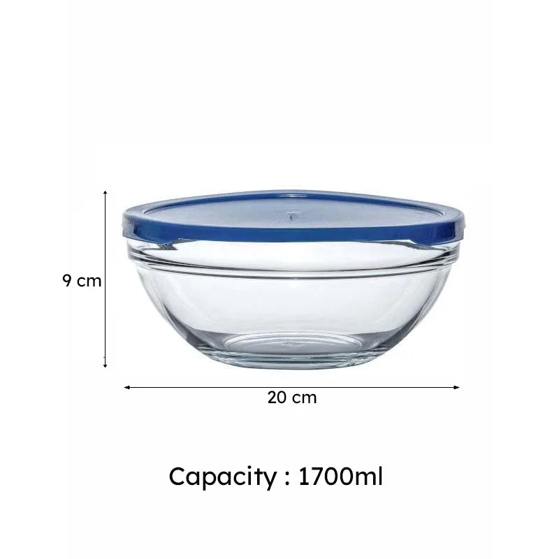 Pasabahce Gestal Storage Bowl With Blue Lid - 1700 ML media 5