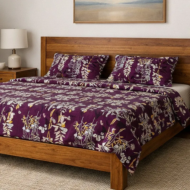 Aubrelle Microfiber Microfiber Bedsheet (Wine) - 150 GSM media 3