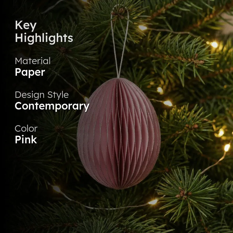 Fig Living Christmas Ornaments Festive Pink With Silver Glitter - Set Of Three media 2