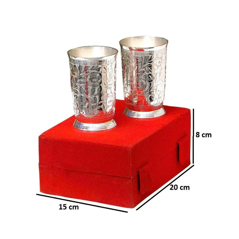 BrightSip Silver (Plated Drinking Glass (300 Ml Each) - Three Piece Set media 10