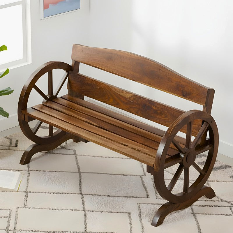 Vynex Sheesham Wooden Bench - Brown media 3