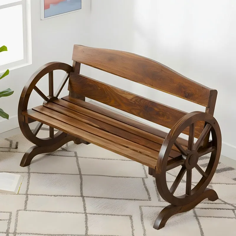 Vynex Sheesham Wooden Bench - Brown media 3
