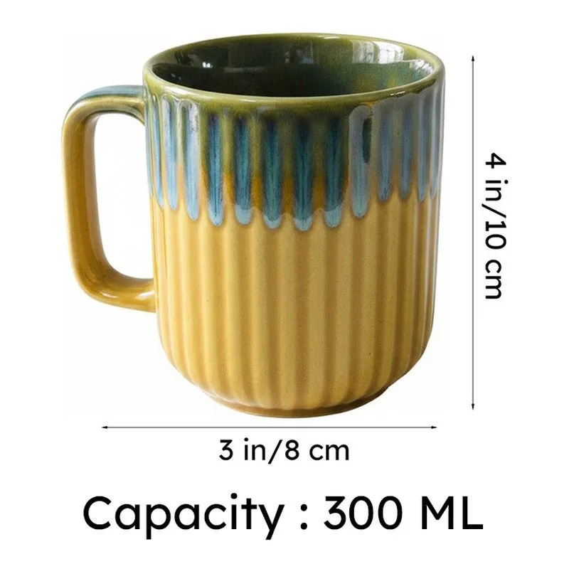 Ceramic Coffee Mug (Mustard,300 mL Each) - Set Of Six media 7