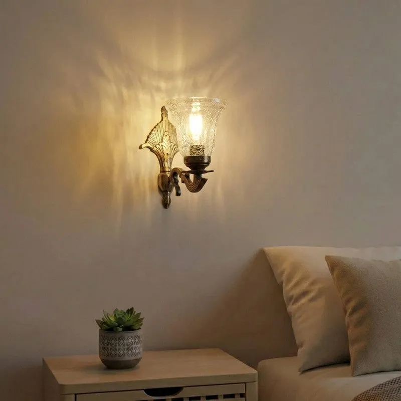 Crystal Flare Antique Base Glass  Wall Lamp media 1