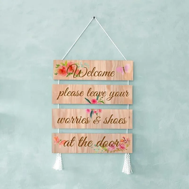 Welcome Home Handpainted Canvas Wall Hanging media 1