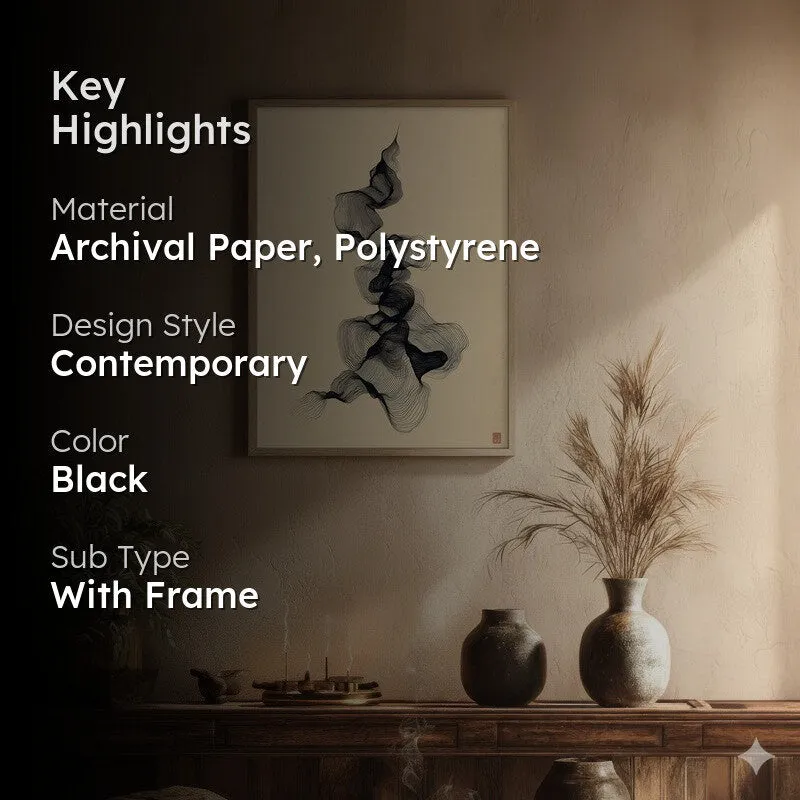 Soft Ascension Archival Paper Wall Painting With Brown Frame media 2