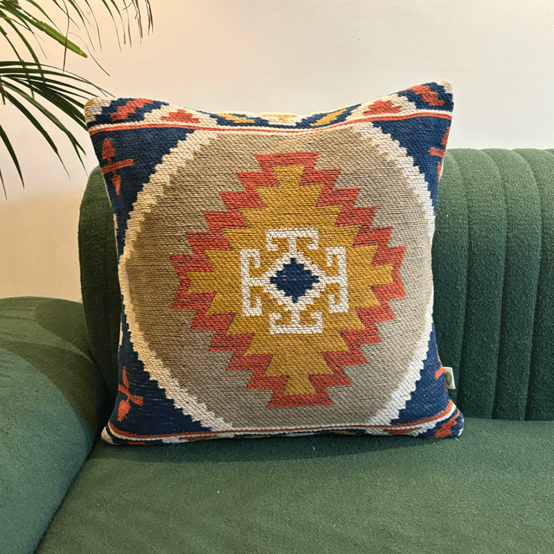 Tribe Loom Jacquard Cotton Cushion Cover - Set Of Five media 5