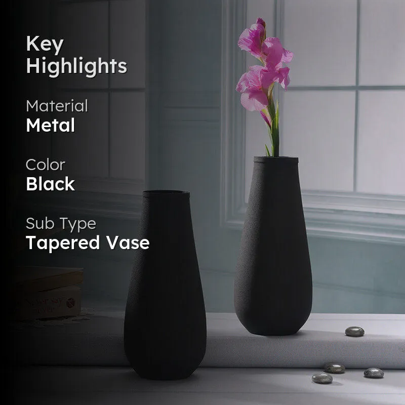 Areitha Metal Vase (Black) - Set Of Two media 2