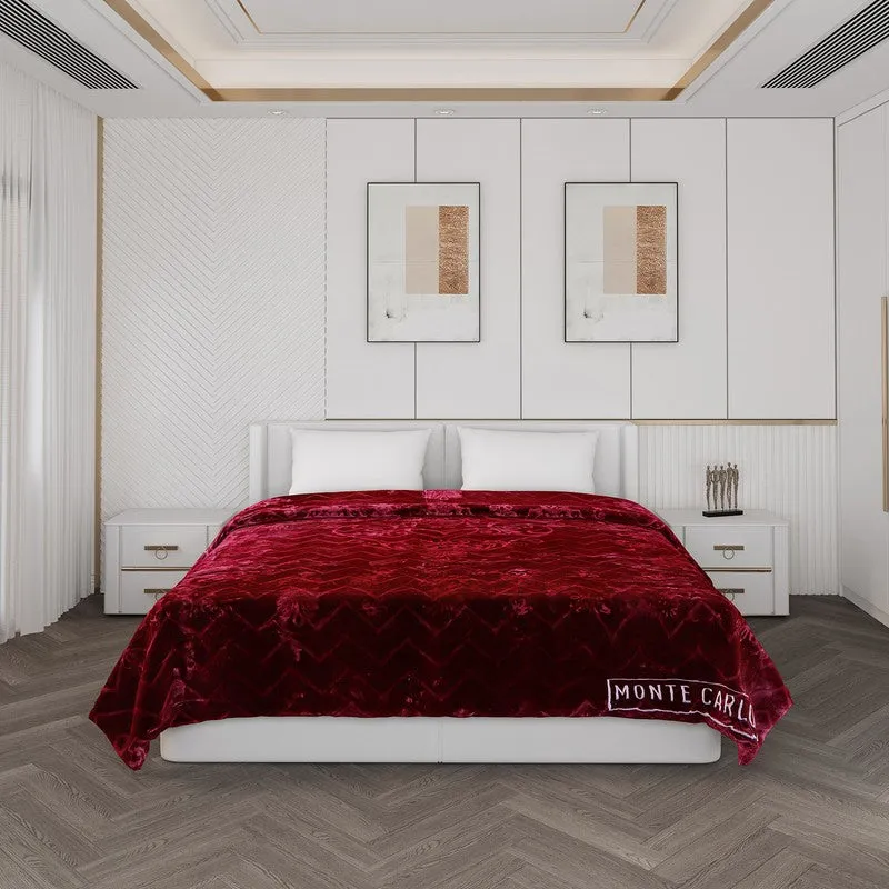 Monte Carlo Autumn Embrace Blanket (Maroon) - 950 GSM media 5