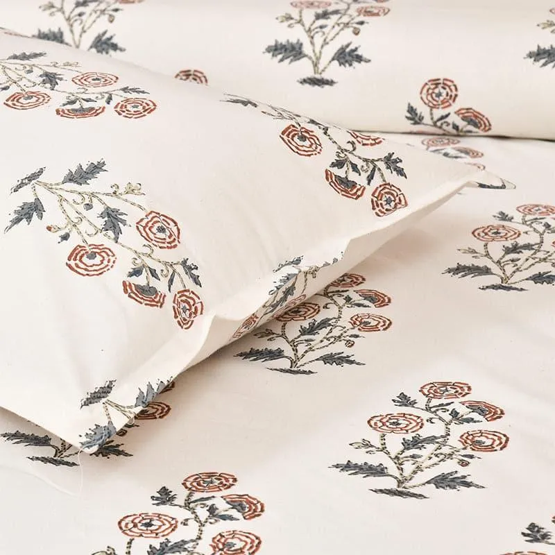 Tamiksha Printed Cotton Bedsheet (Brown) - 160 TC media 5