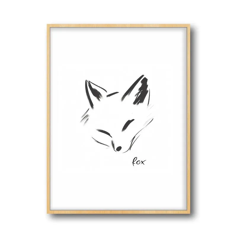 Fox Novo Archival Canvas Wall Art - Natural Brown Frame media 5