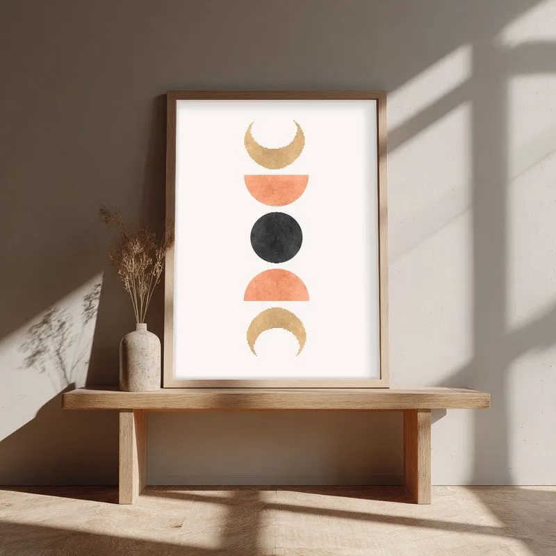 Lunar Balance Canvas Wall Painting With Brown Frame media 4