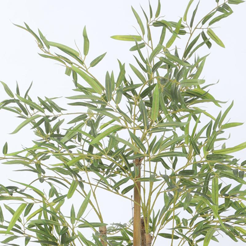Faux Bamboo Plant With Black Plastic Pot (3.94 ft) - Light Green media 5