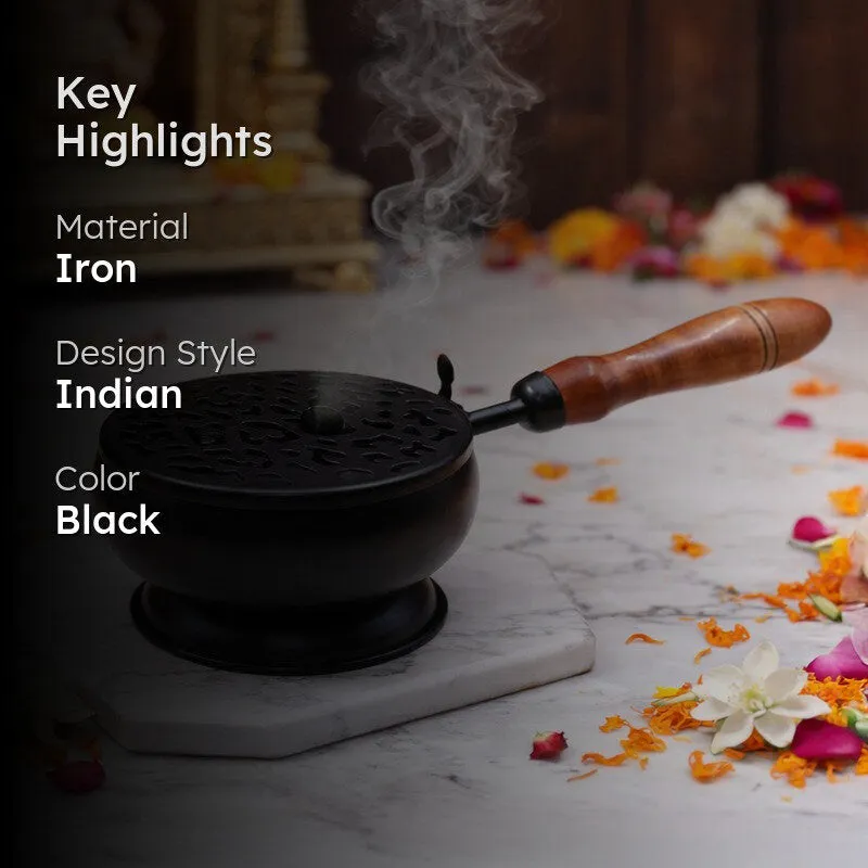 Sattva Smoke Incense Holder - Black media 2