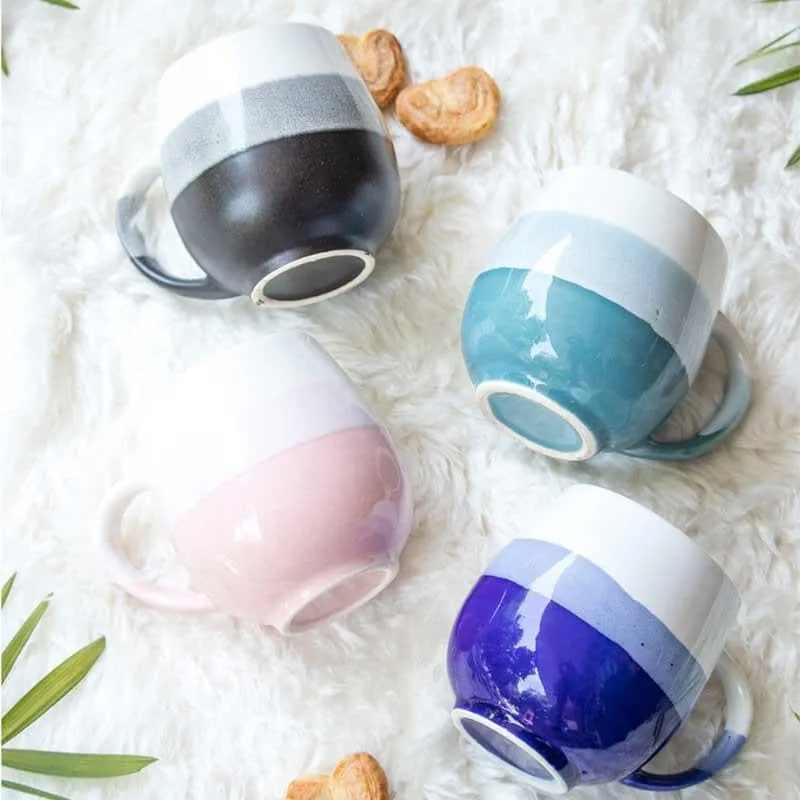 Wave Stoneware Coffee Mug (440 mL Each) - Set of Four media 1