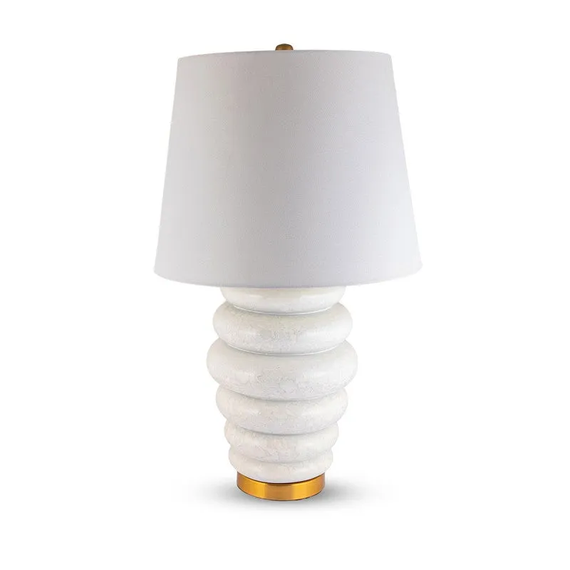 AarviDecor Ariston Designer Fabric Table Lamp - White media 4