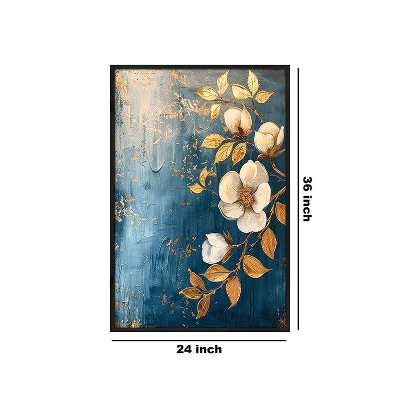 Starlit Petals Wall Painting With Frame media 7
