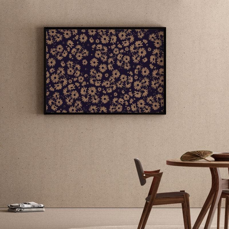 Flowers At Dawn Canvas Wall Painting - Black Frame