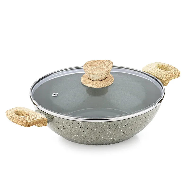 Bergner Ever Glide Non-Stick Kadhai With Lid (29 cm/4300 mL) - Set of Two media 3