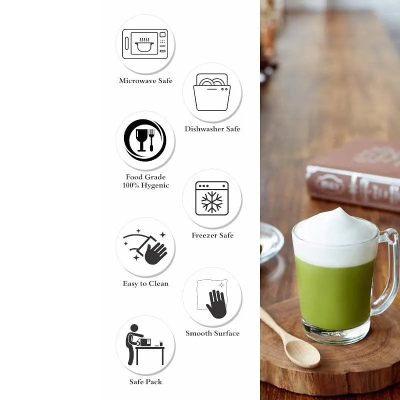 Genko Glass Coffee Mug (200 mL Each) - Set of Six media 6