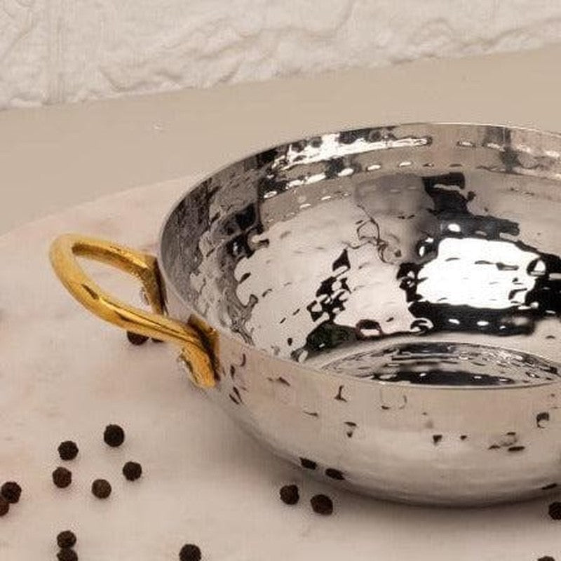 Vintage Allure Hammered Kadhai Serving Pot - 300 ML media 4
