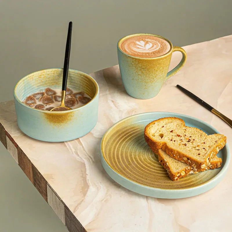 Aqua Sunrise Ceramic Tea Set (Copper) - Three Piece Set media 1
