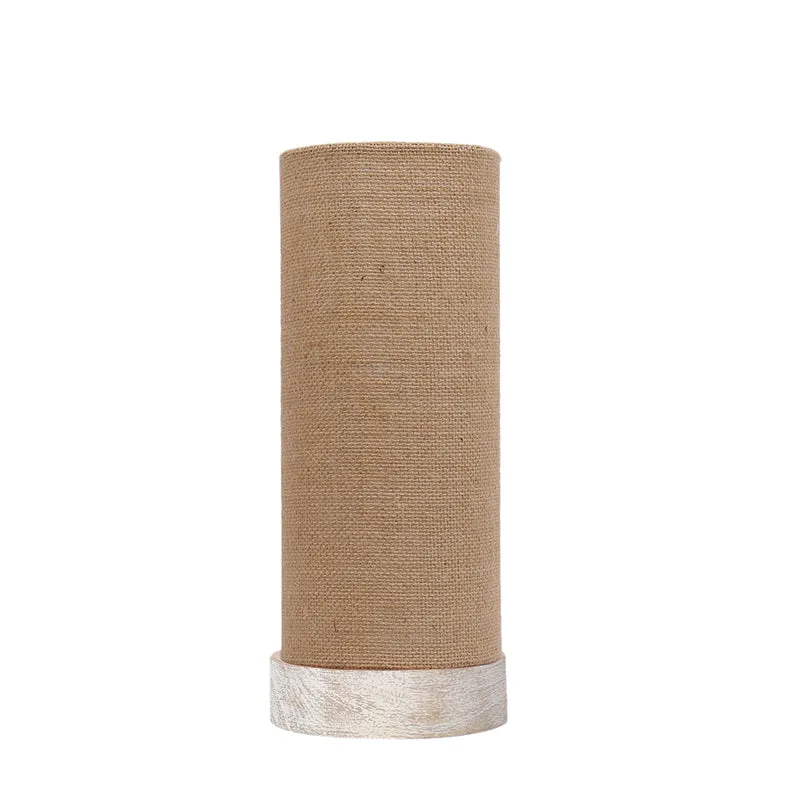 Ocra Tower Wooden Table Lamp With Jute Shade - Beige media 7