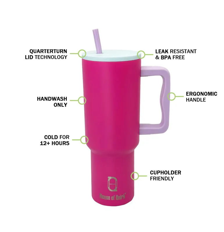 Sipsation Stainless Steel Tumbler (1200 ML) - Pink media 3