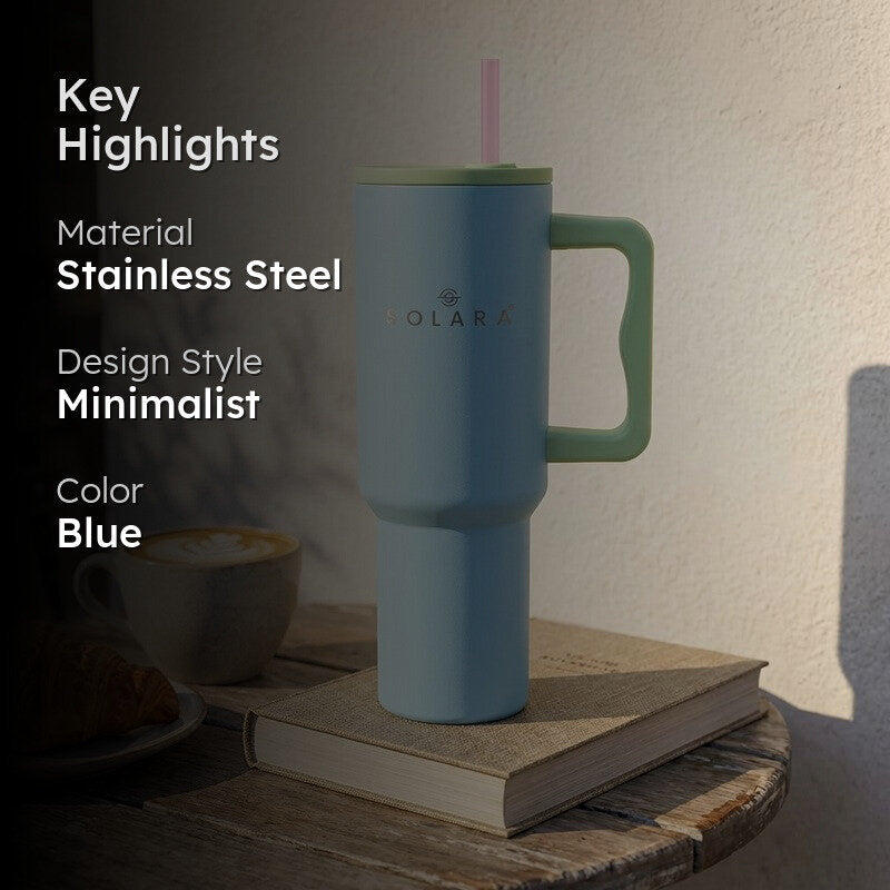 Solara Aqua Joy Stainless Steel Tumbler (1200 mL) - Light Blue media 2
