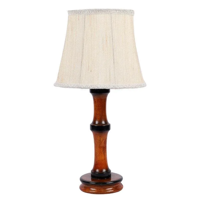 Roda Troton Fabric Table Lamp - White,Brown media 4