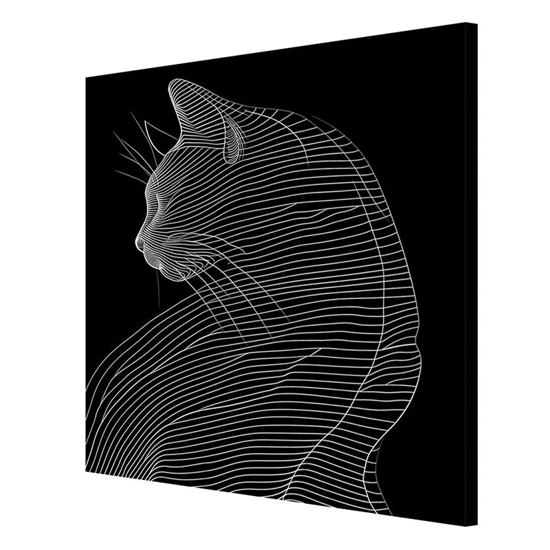 Cat Line Art Wall Painting media 6