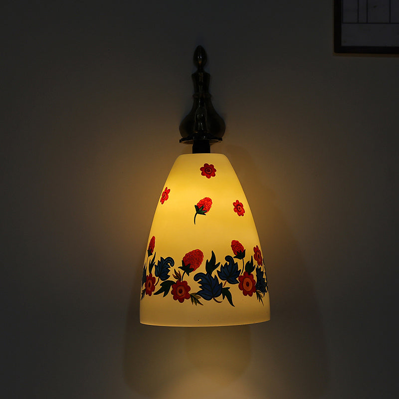 Antique Blossom Hand Painted Wall Lamp media 4