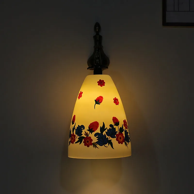 Antique Blossom Hand Painted Wall Lamp media 4