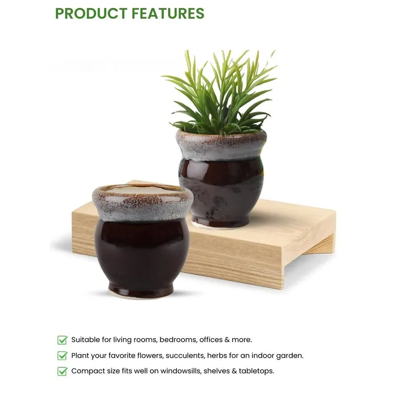 OpulentLeaf Ceramic Planters - Set Of Two media 6