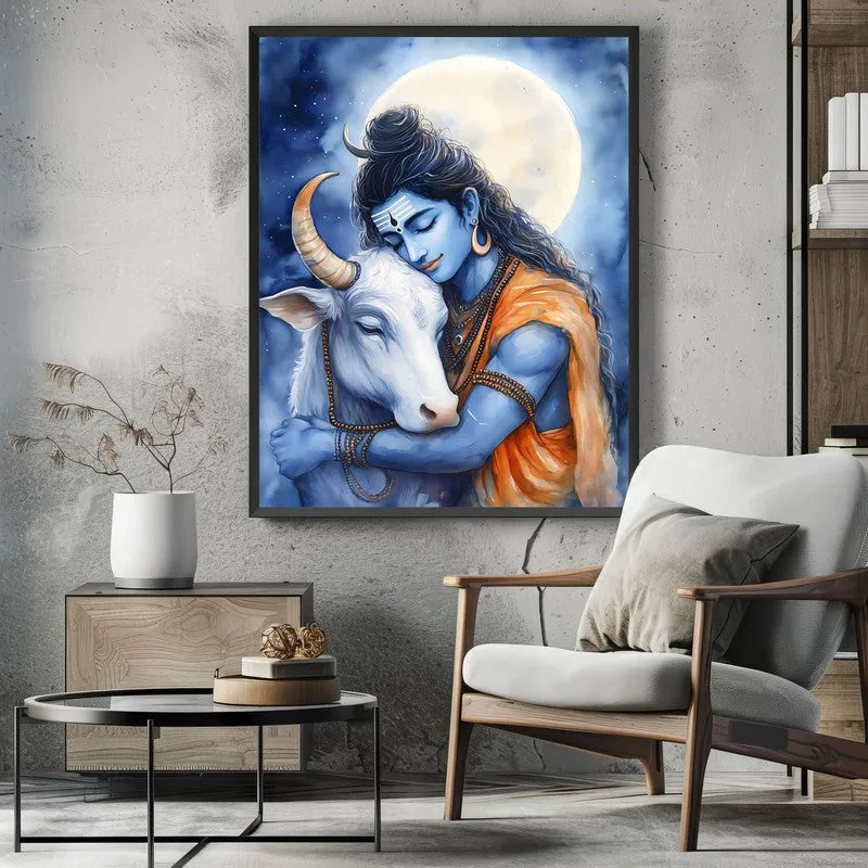 Kailasa Vihari Spiritual Archival Paper Wall Painting With Frame - Black media 3