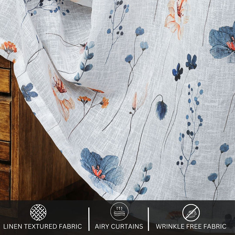 Solmera Linen Texture Sheer Curtain - Set Of Two media 7