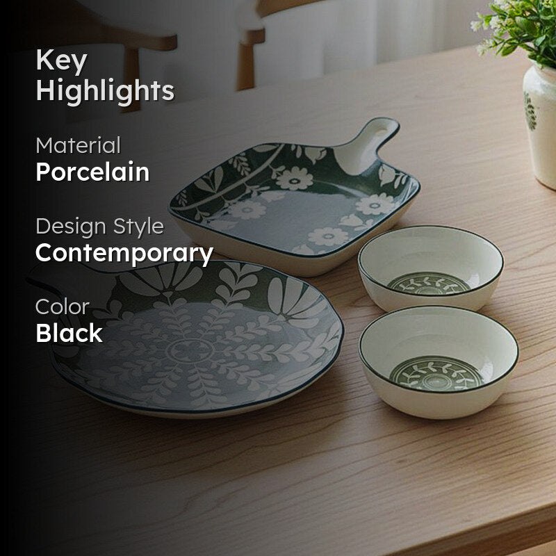 Rana Chic Floral Porcelain Serving Set - Four Piece Set media 2