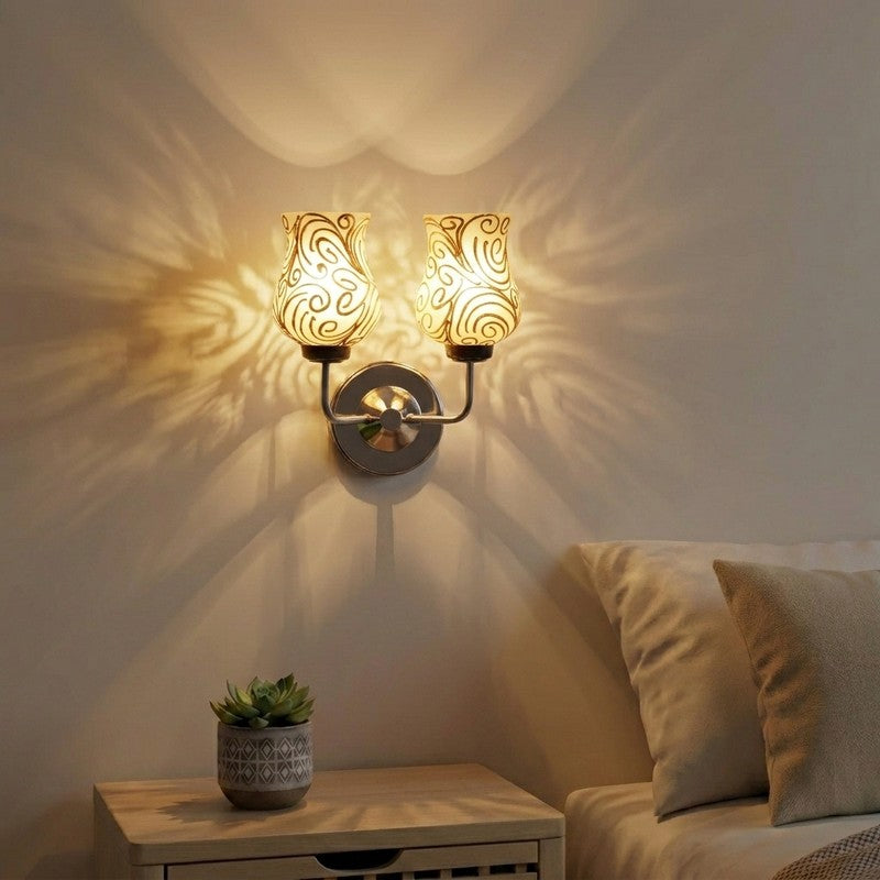 Tessera Glow Golden Swirl Glass Wall Lamp
