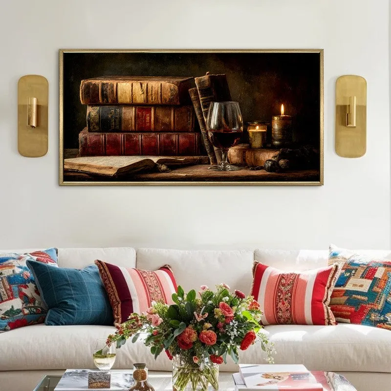 Bookward Canvas Wall Painting With Frame media 1