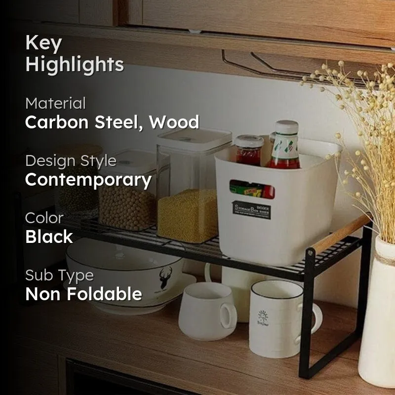 Kitchen Club Black Countertop Riser Table - Space-Saving Organizer media 2