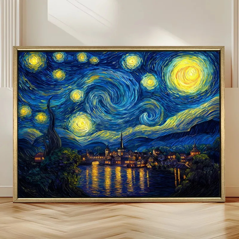 Galactic Whisper Canvas Wall Painting With Frame media 4