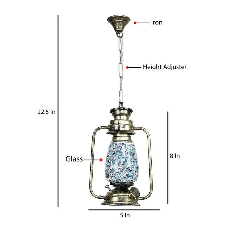 Indigo Mosaic Glass Ceiling Lamp media 7