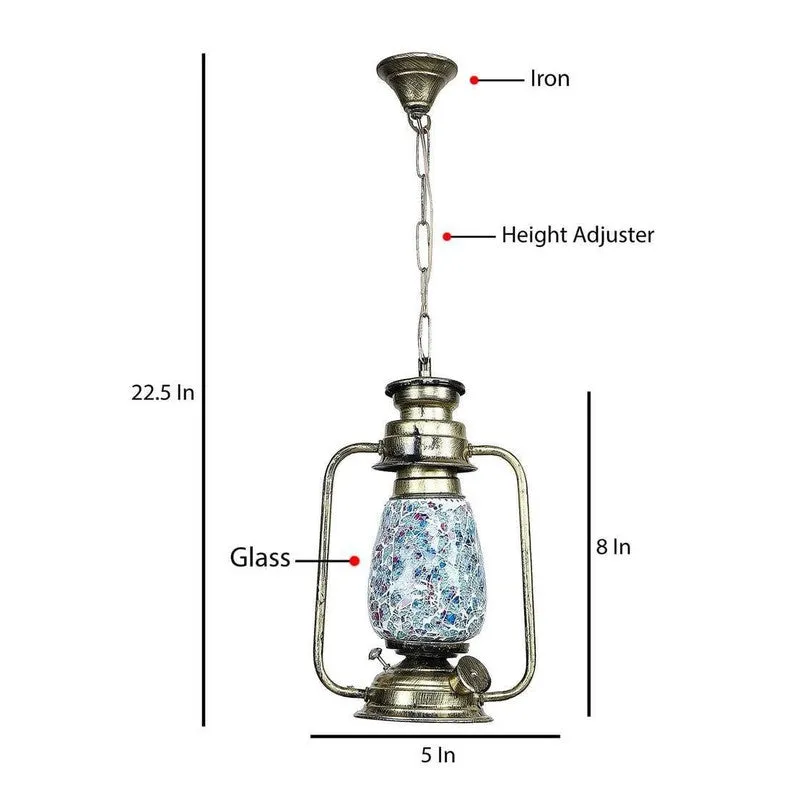 Indigo Mosaic Glass Ceiling Lamp media 7
