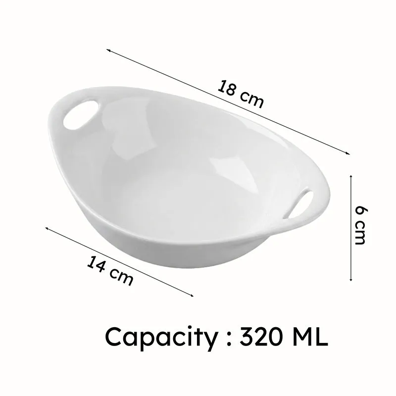 SavorBite Porcelain Snack Bowl (Purple/320 mL Each) - Set of Three - 7
