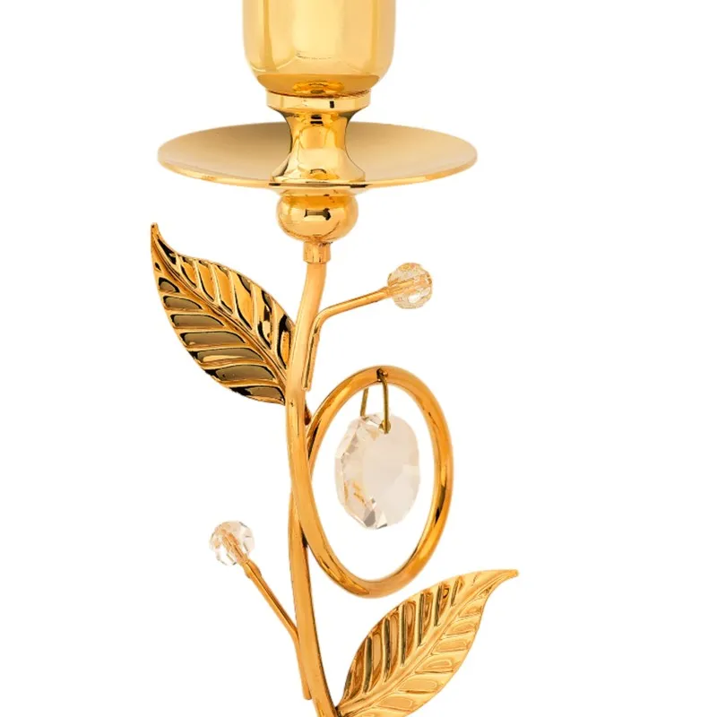 Petal Tower 24K Gold Plated Mild Steel Candle Holder media 5