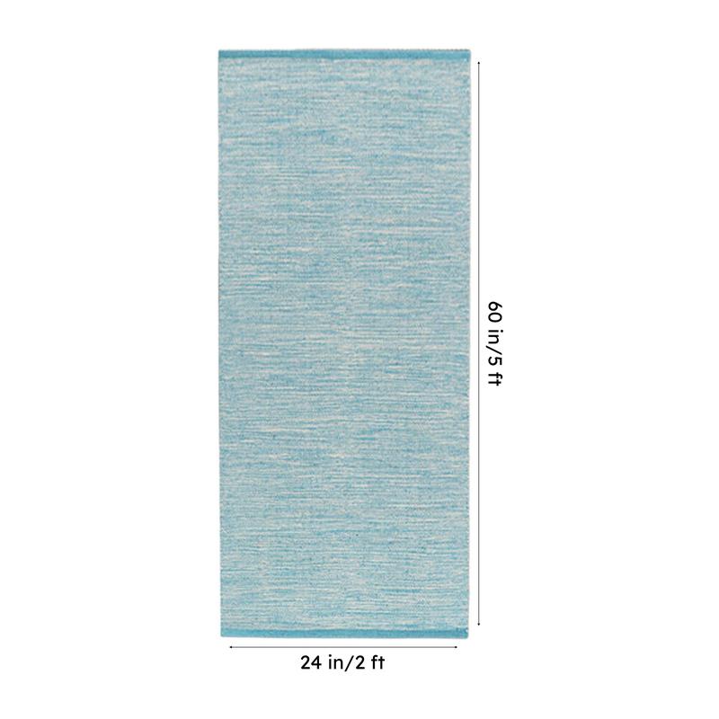 Artivine Cotton Runner Rug - Sky Blue media 8