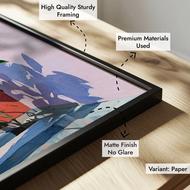 Sunset Stem Canvas Wall Painting - Black Frame media 6