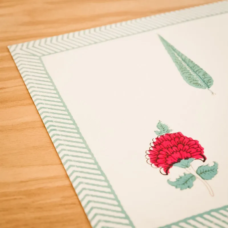 Serene Setting Cotton Table Mat (Red) - Set Of Six media 5
