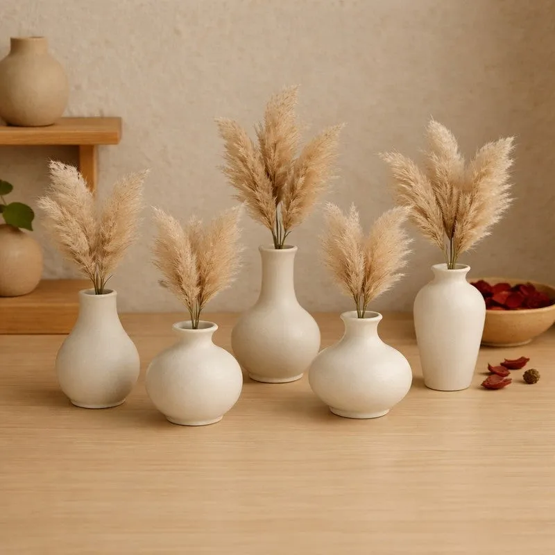 Petite Floral Ceramic Vase - Set of Five media 1